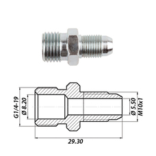 З'єднувач M10x1.0 / G1/4 (Сталь)